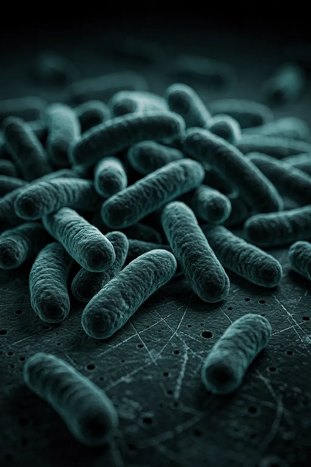Bacteria under electron microscope
